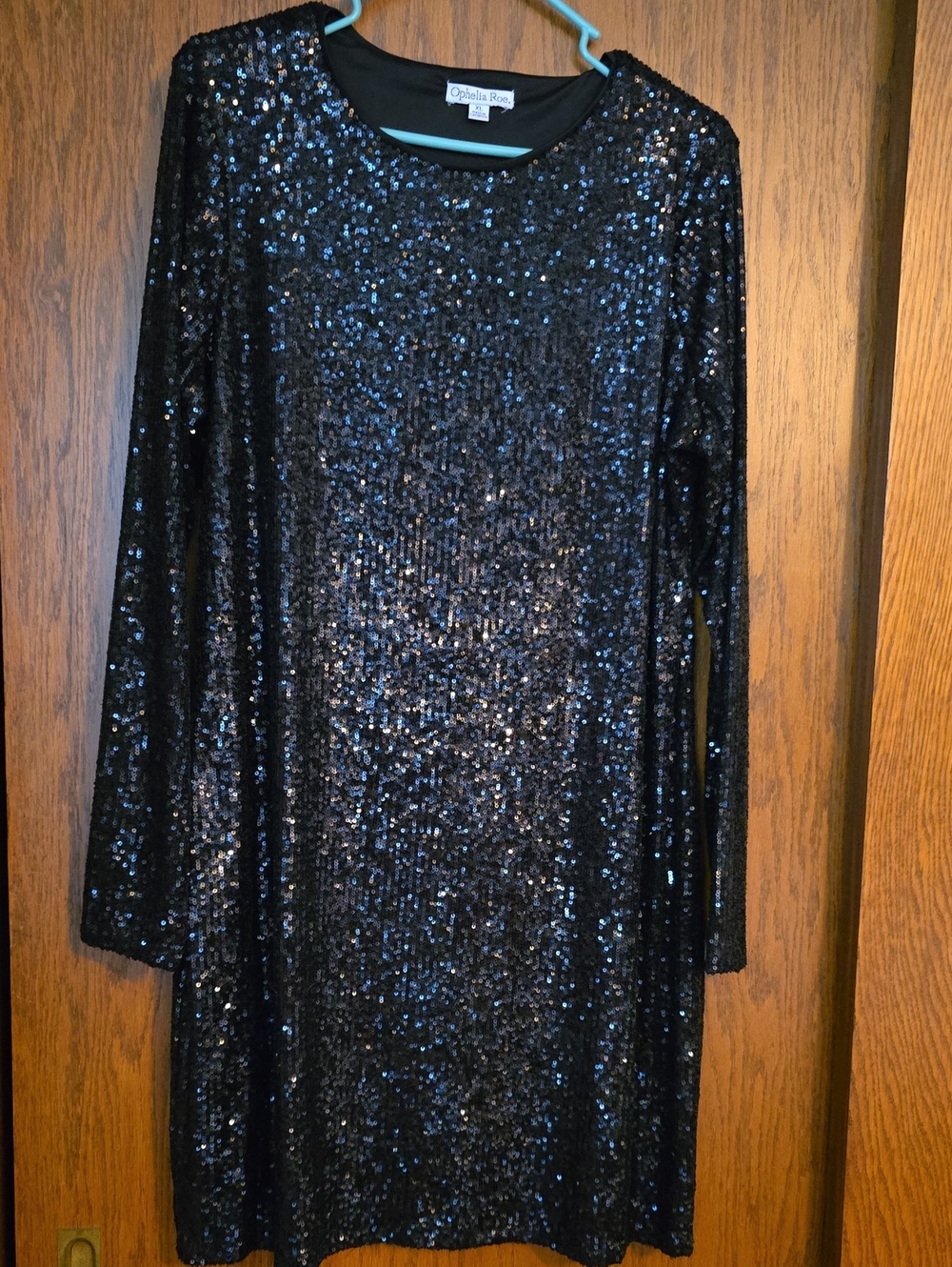 Ophelia Rose Black Sequin Long Sleeve Dress